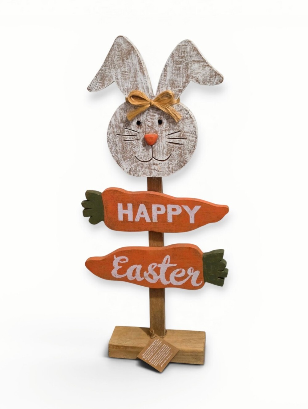 Huge Happy Easter Wooden Bunny Front Porch Sign Decor‎
